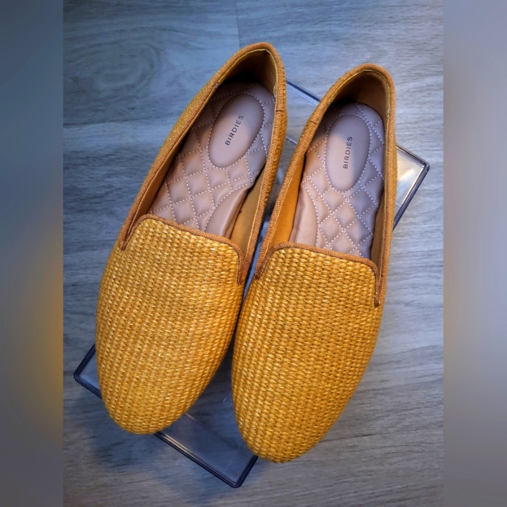 Birdies Mustard Woven Loafers